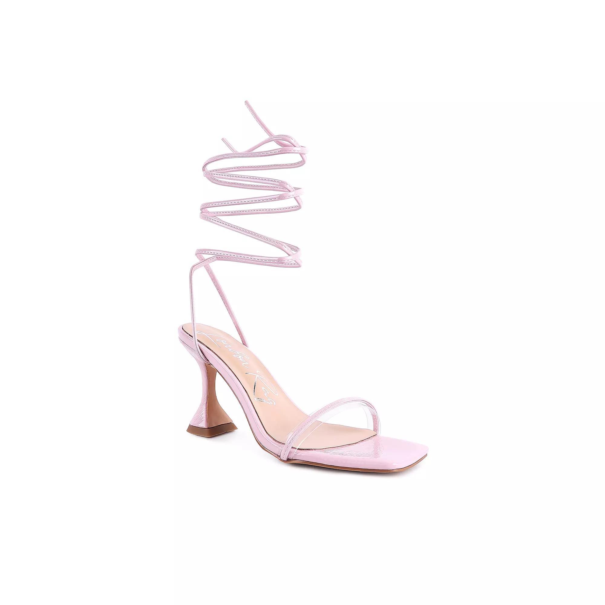 London Rag Biten Berry Spool Women's Heeled Lace-Up Sandal, Size: 5, Black Product Image