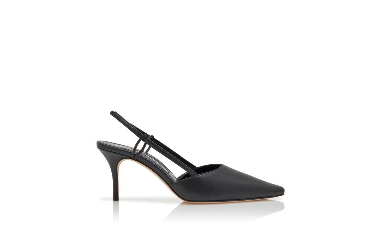 TOUKI Black Nappa Leather Slingback Pumps Product Image