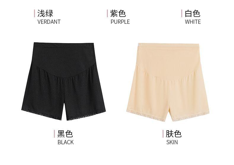 Maternity High Waist Plain Lace Trim Undershorts / Set Product Image