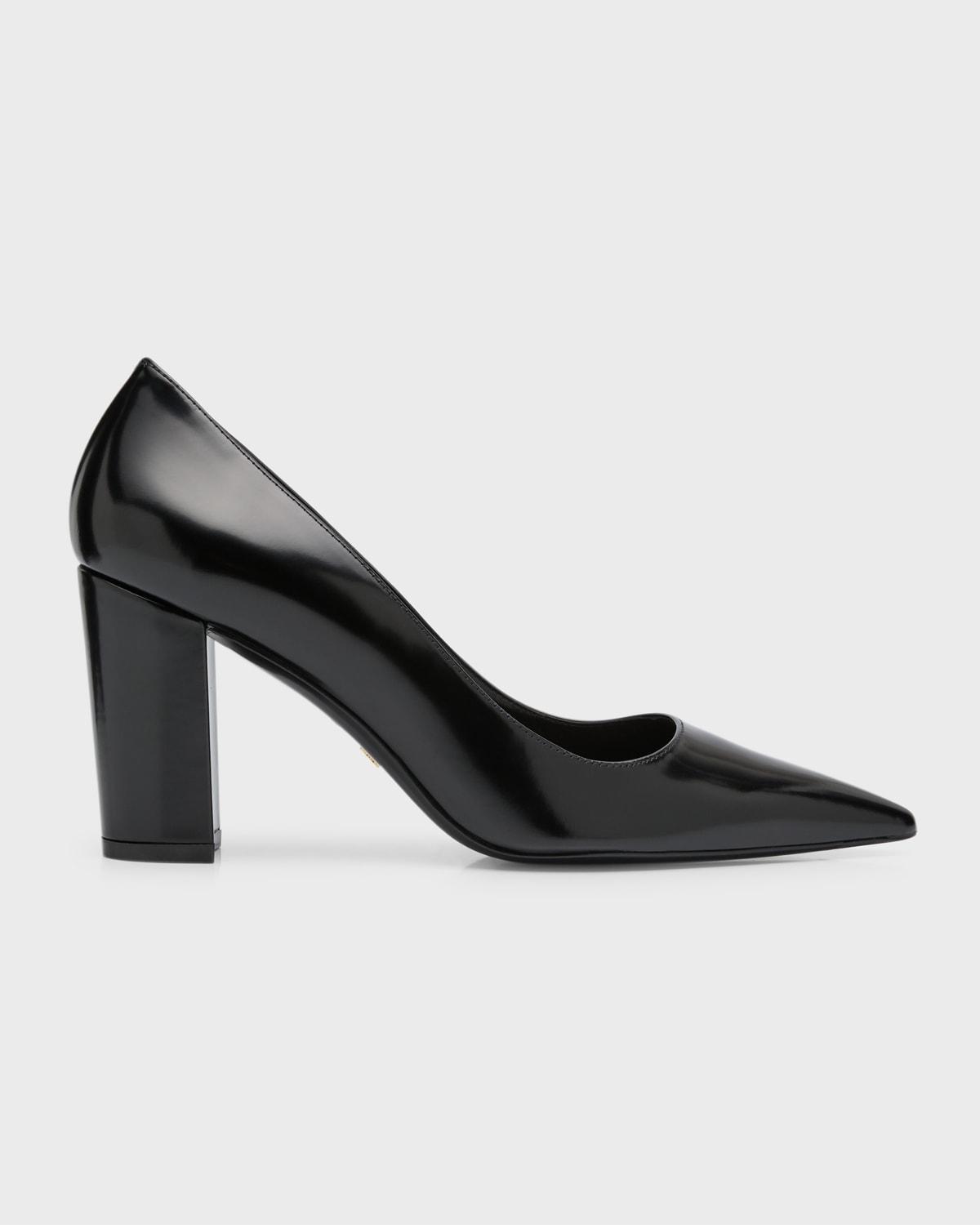 Womens Stuart 85MM Leather Block Pumps Product Image