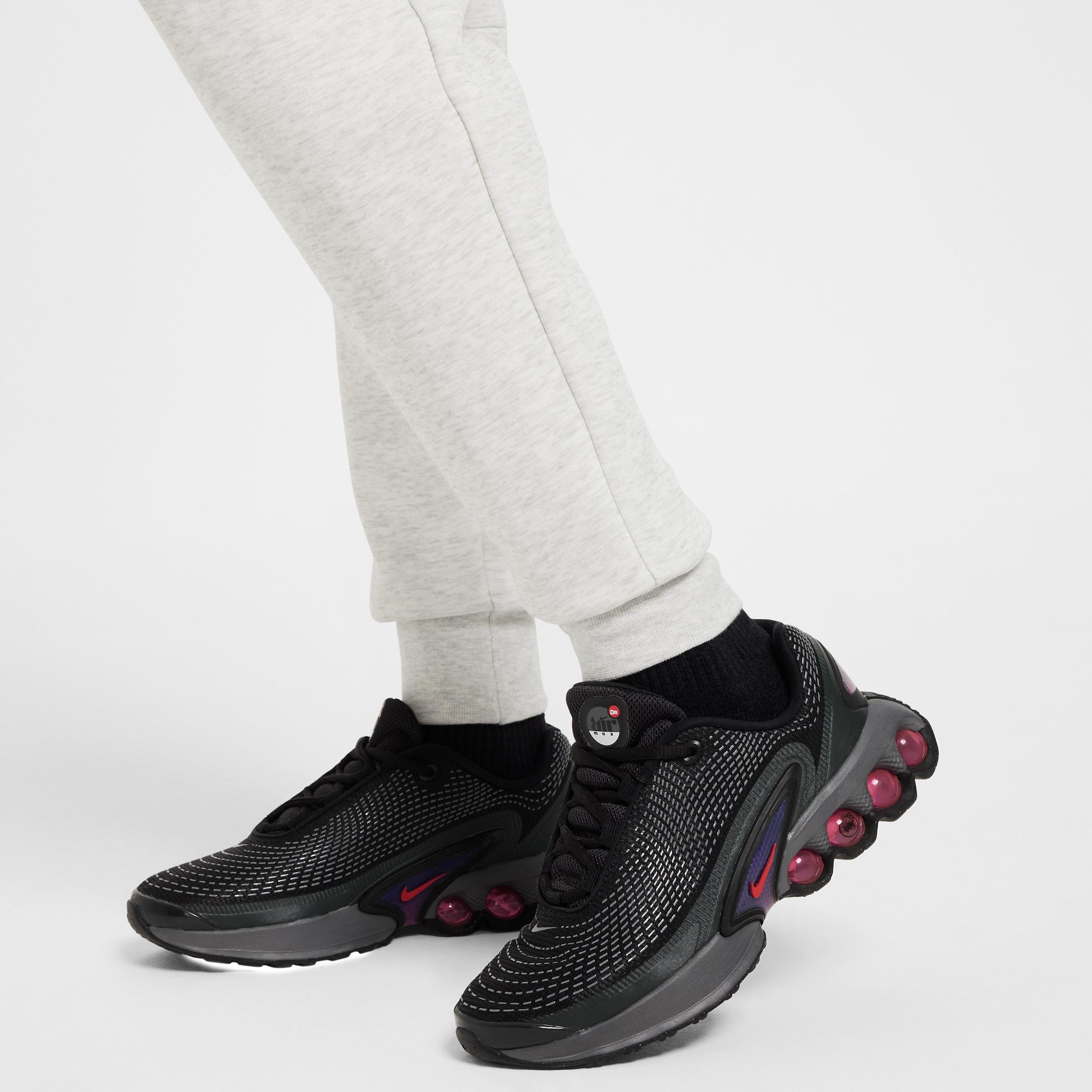 Nike Girls Sportswear Tech Fleece Jogger Pants in Light Grey/Heather/Black Product Image