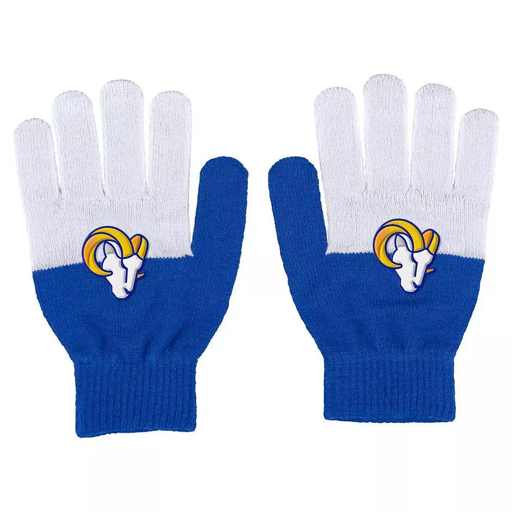 Women's WEAR by Erin Andrews Los Angeles Rams Color-Block Gloves, Team Product Image