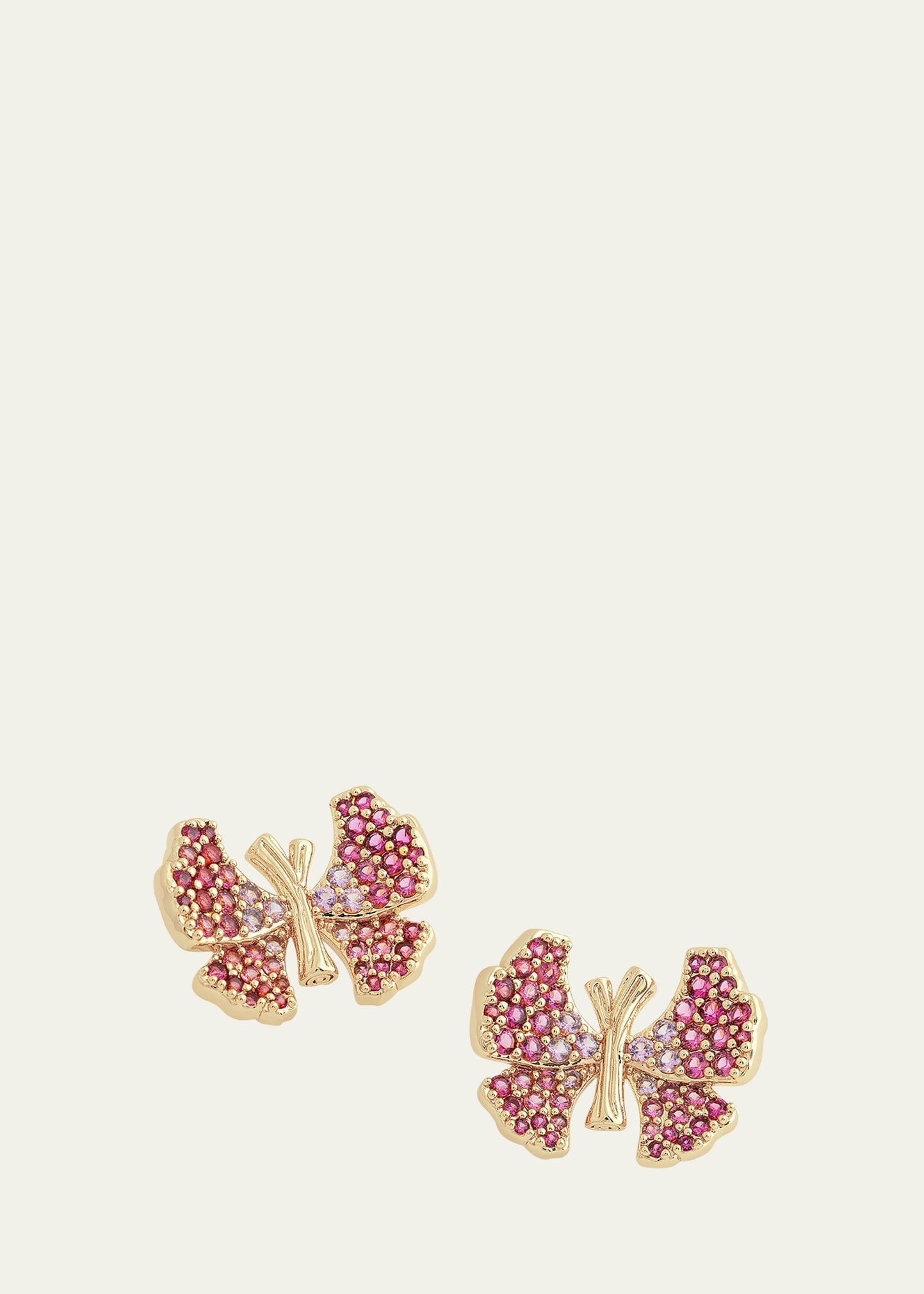 Anabel Aram Butterfly Pave Stud Earrings in 18K Gold Plated Product Image