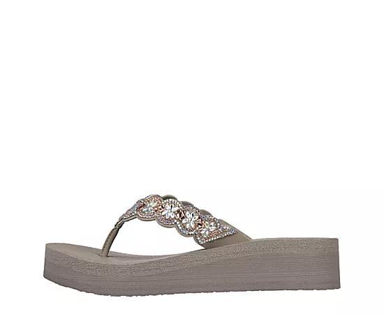 Skechers Cali® Vinyasa Happy Spring Women's Wedge Thong Sandals, Size: 9, Brown Product Image