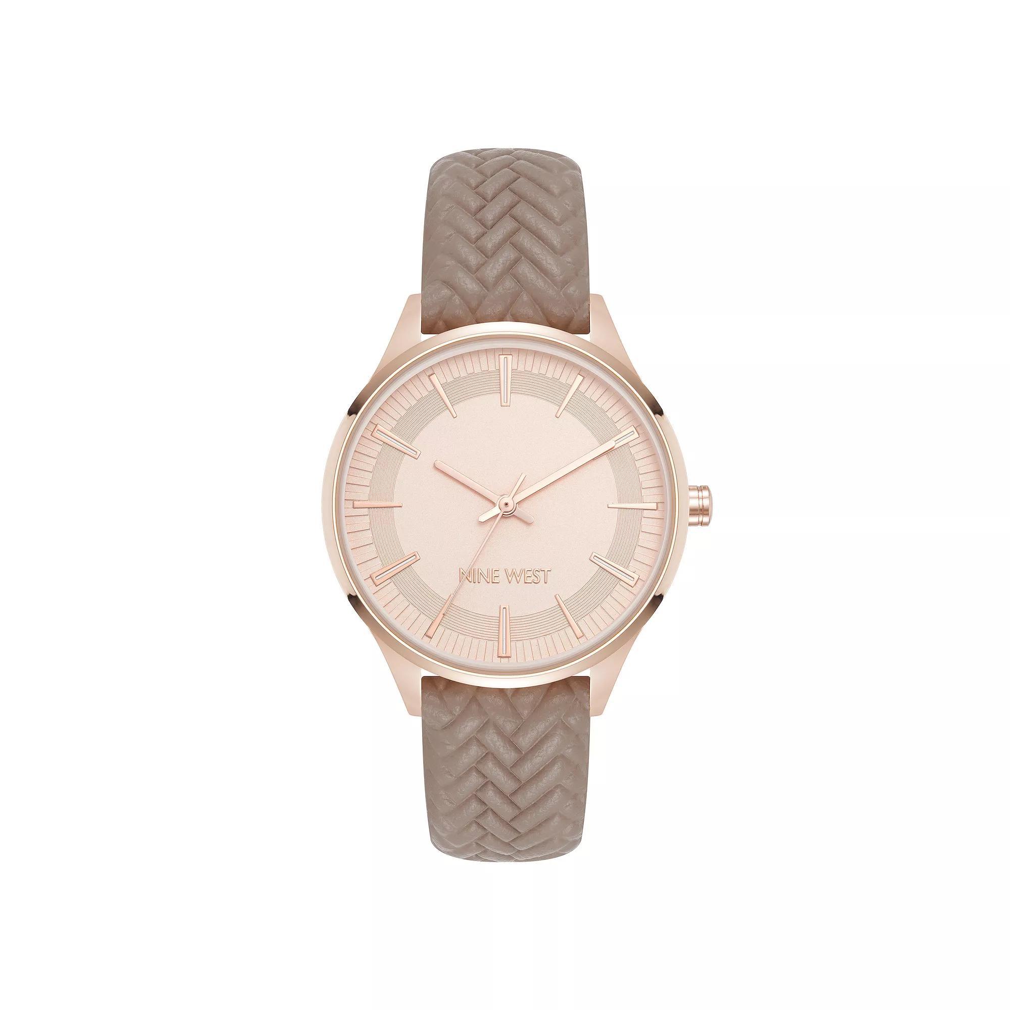 Nine West Women's Rose Gold Tone Strap Watch, Orange Product Image