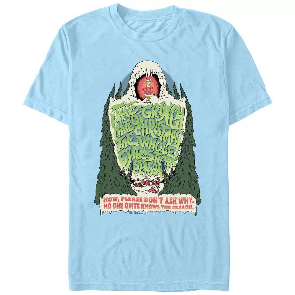 Big & Tall Dr. Seuss Grinch Hated Christmas Graphic Tee, Men's, Size: XXL, Light Blue Product Image
