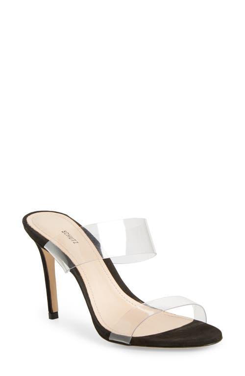 Schutz Womens Ariella Clear Strap High-Heel Slide Sandals Product Image
