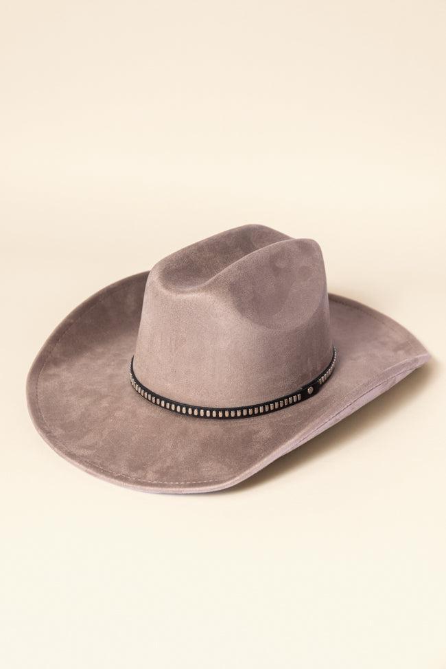 Taupe Rectangle Stud Band Cowboy Hat FINAL SALE Product Image