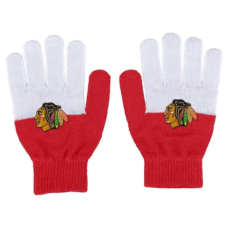Women's WEAR by Erin Andrews Chicago Blackhawks Color-Block Gloves, Team Product Image