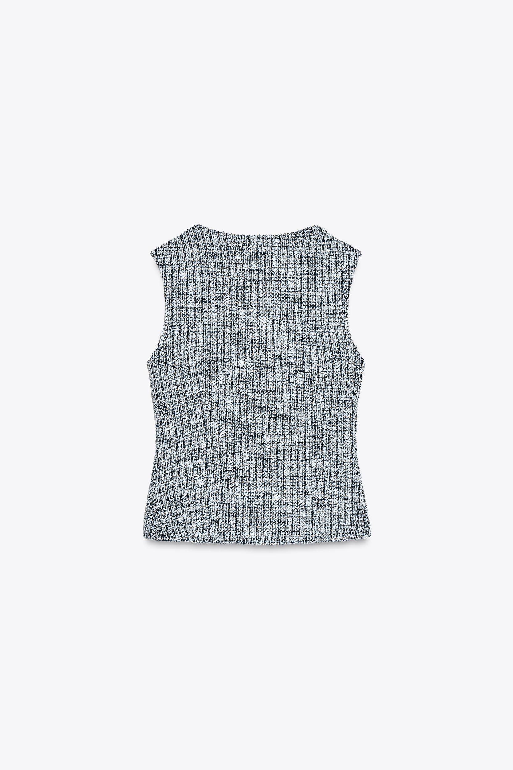 BUTTONED JACQUARD TEXTURED TOP Product Image