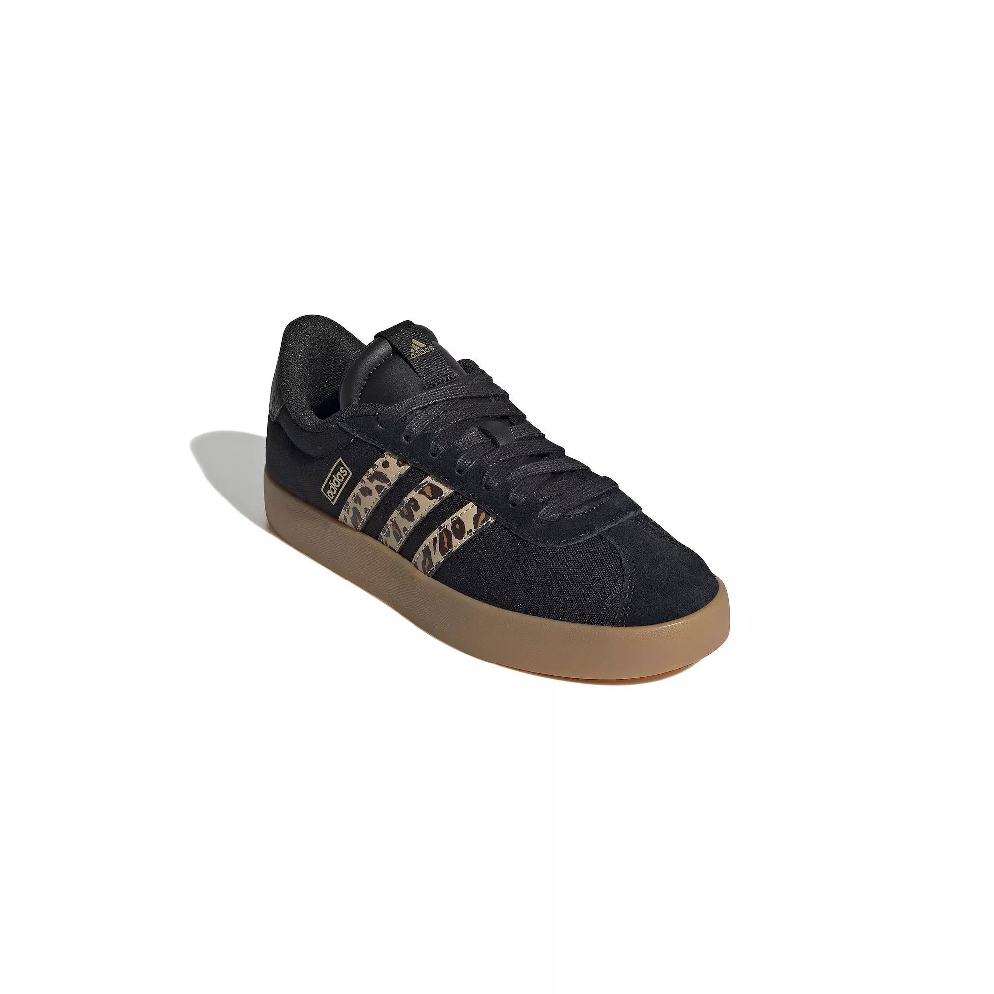 adidas VL Court 3.0 Women's Shoes, Size: 8.5, Black Leopard Gum Product Image