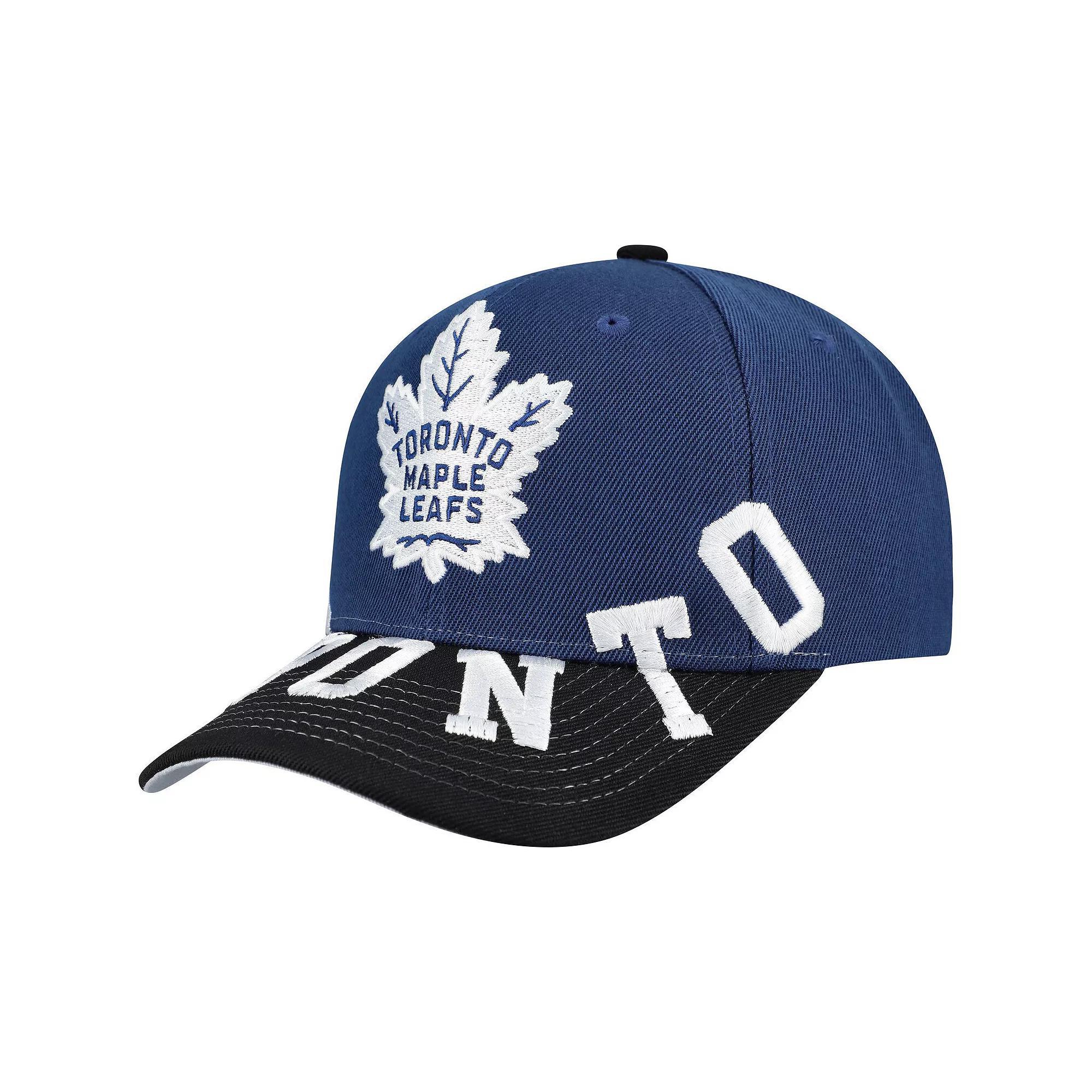 Men's Mitchell & Ness Blue/Black Toronto Maple Leafs Underarch Two-Tone Pro Crown Snapback Hat, Mpl Blue Product Image