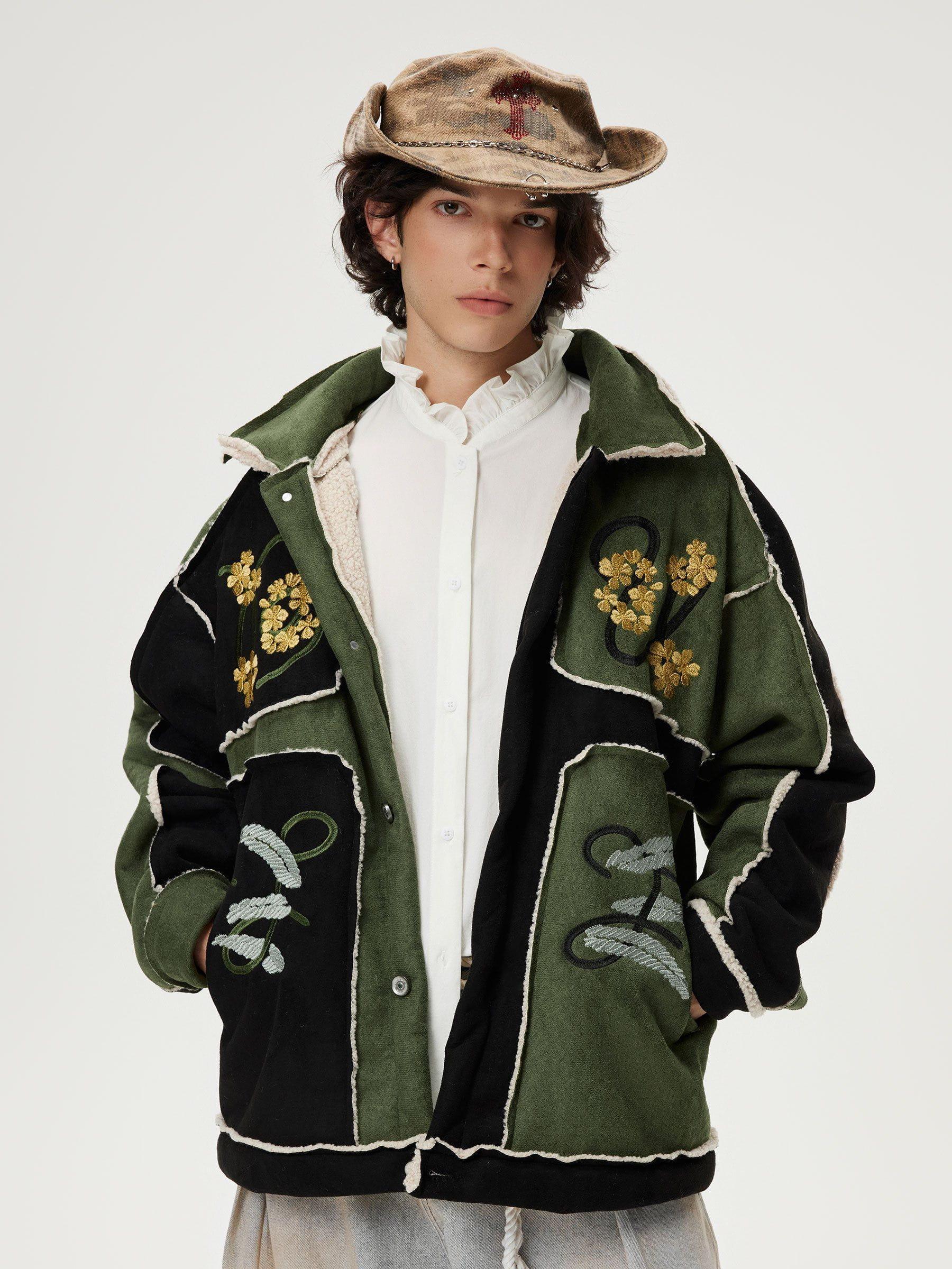 Aelfric Eden Color Blocking Embroidery Flower Coat Product Image