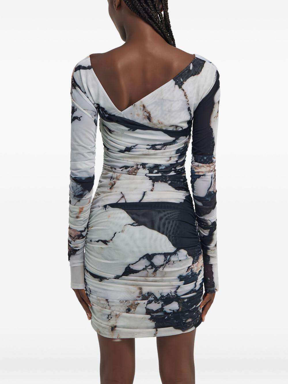marble-print ruched mini dress Product Image