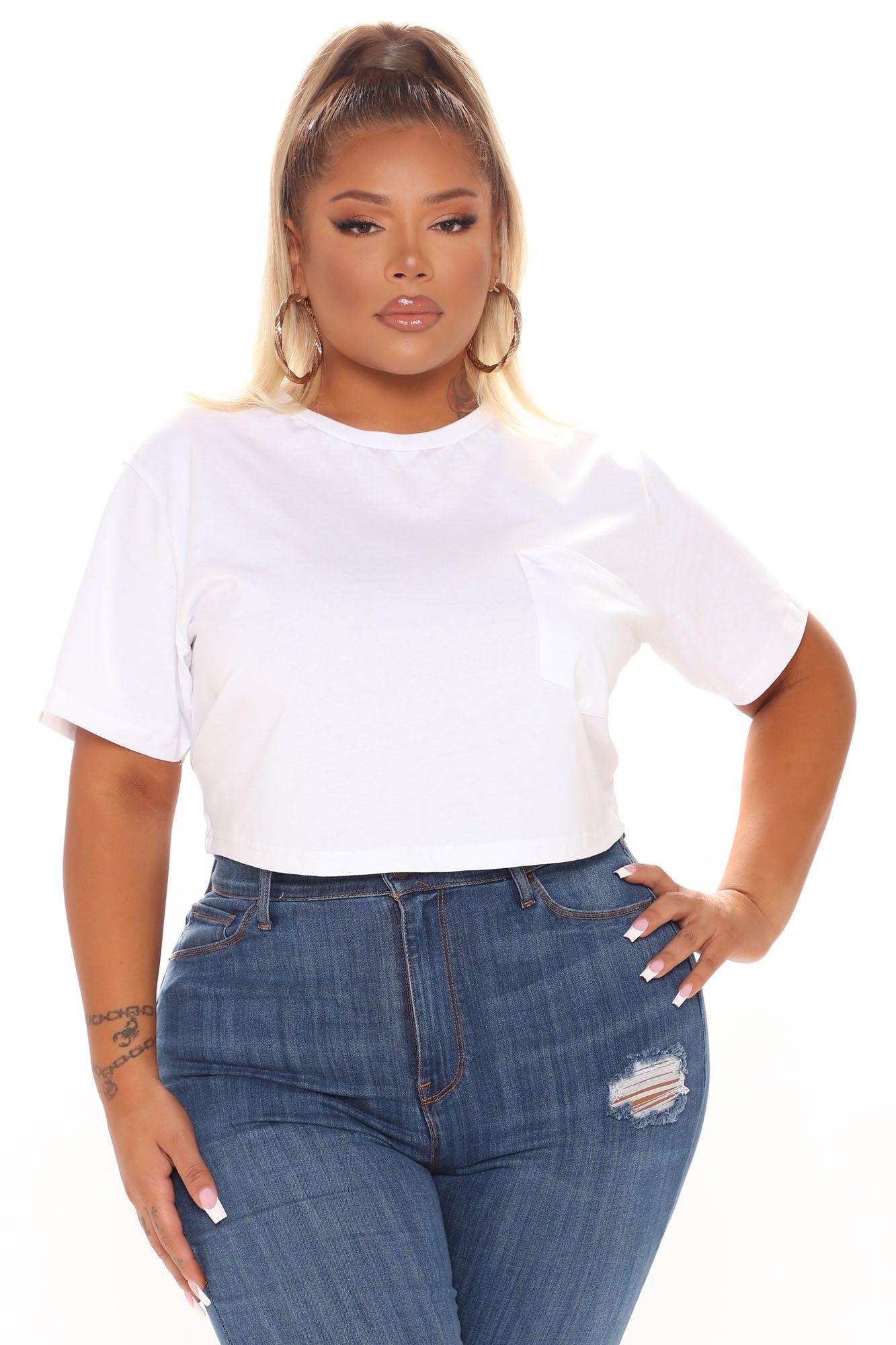 Elisa Relaxed Crop Tee - White Product Image