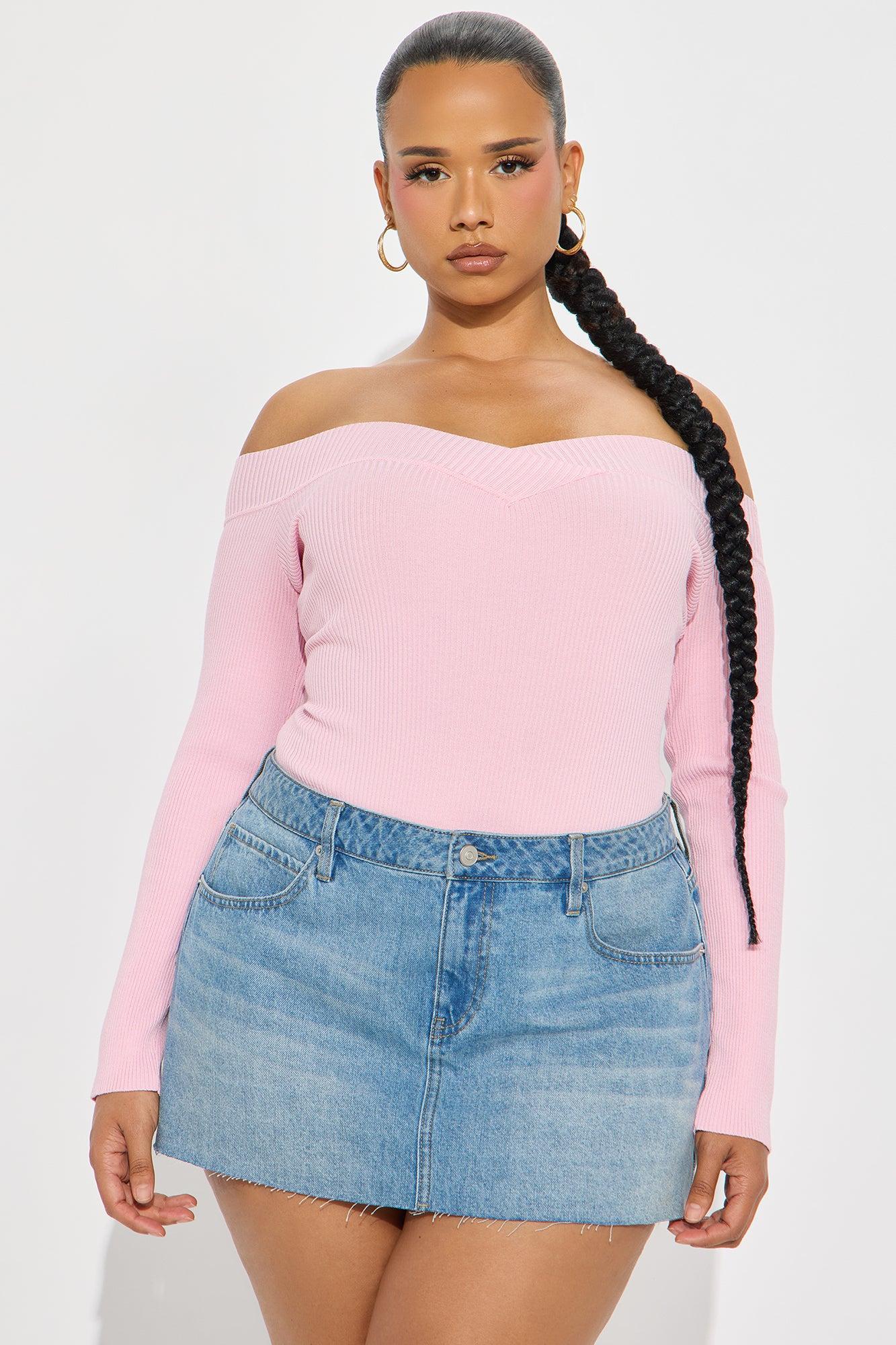 Sam Sweater Bodysuit - Pink Product Image
