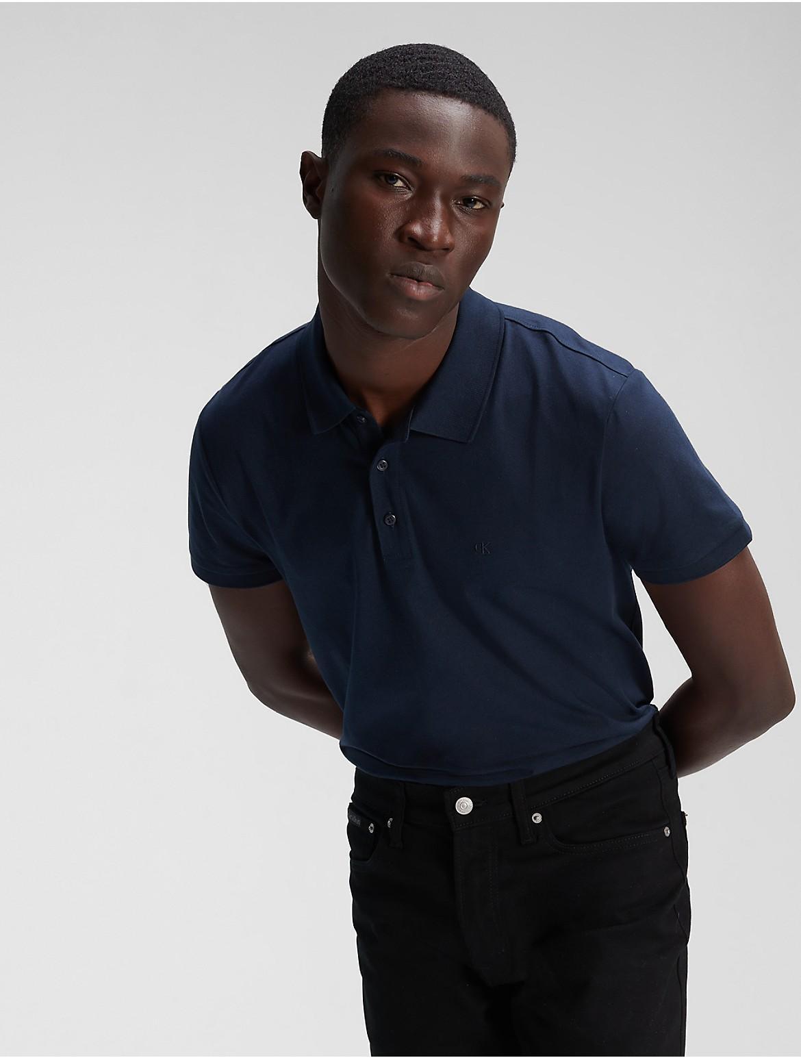 Calvin Klein Men's Slim Smooth Cotton Polo Shirt - Grey - XS Product Image