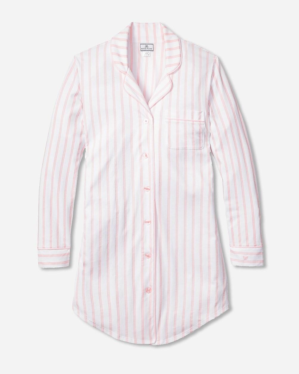 Petite Plume womens luxe Pima cotton nightshirt in stripe Product Image