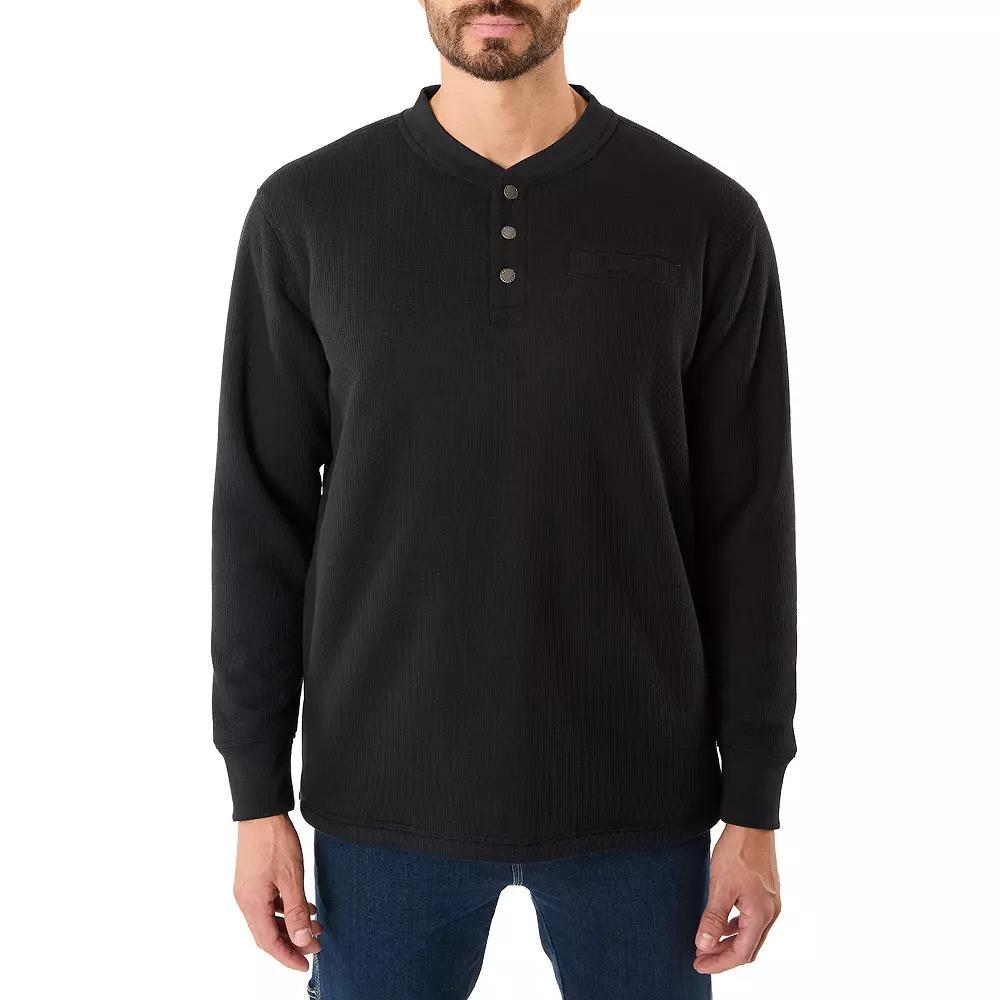 Men's Smith's Workwear Regular-Fit Sherpa Bonded Thermal Henley Pullover, Size: Medium, Bark Brown Product Image
