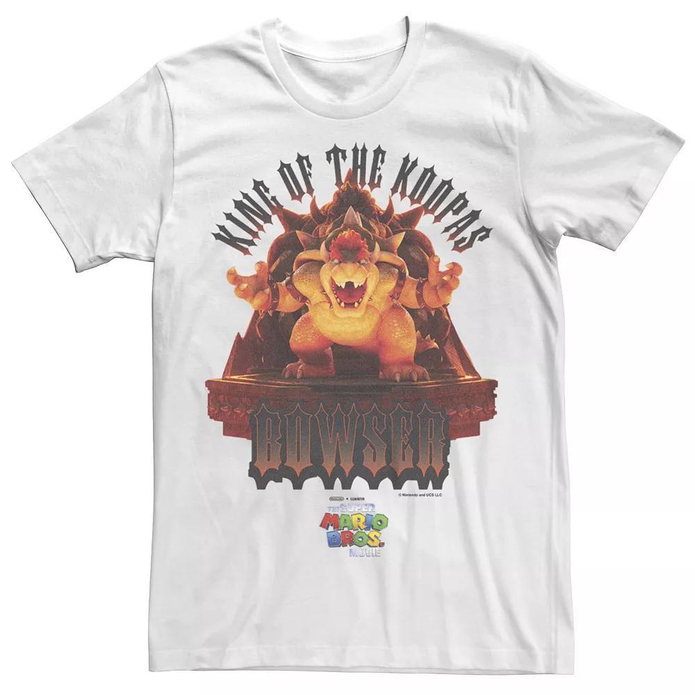 Big & Tall The Super Mario Bros. Movie Bowser King of the Koopas Statue Graphic Tee, Men's, Size: 3XL, White Product Image