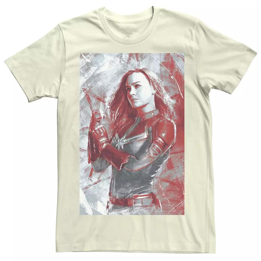 Men's Marvel Avengers: Endgame Captain Marvel Painting Tee, Size: 3XL, Natural Product Image