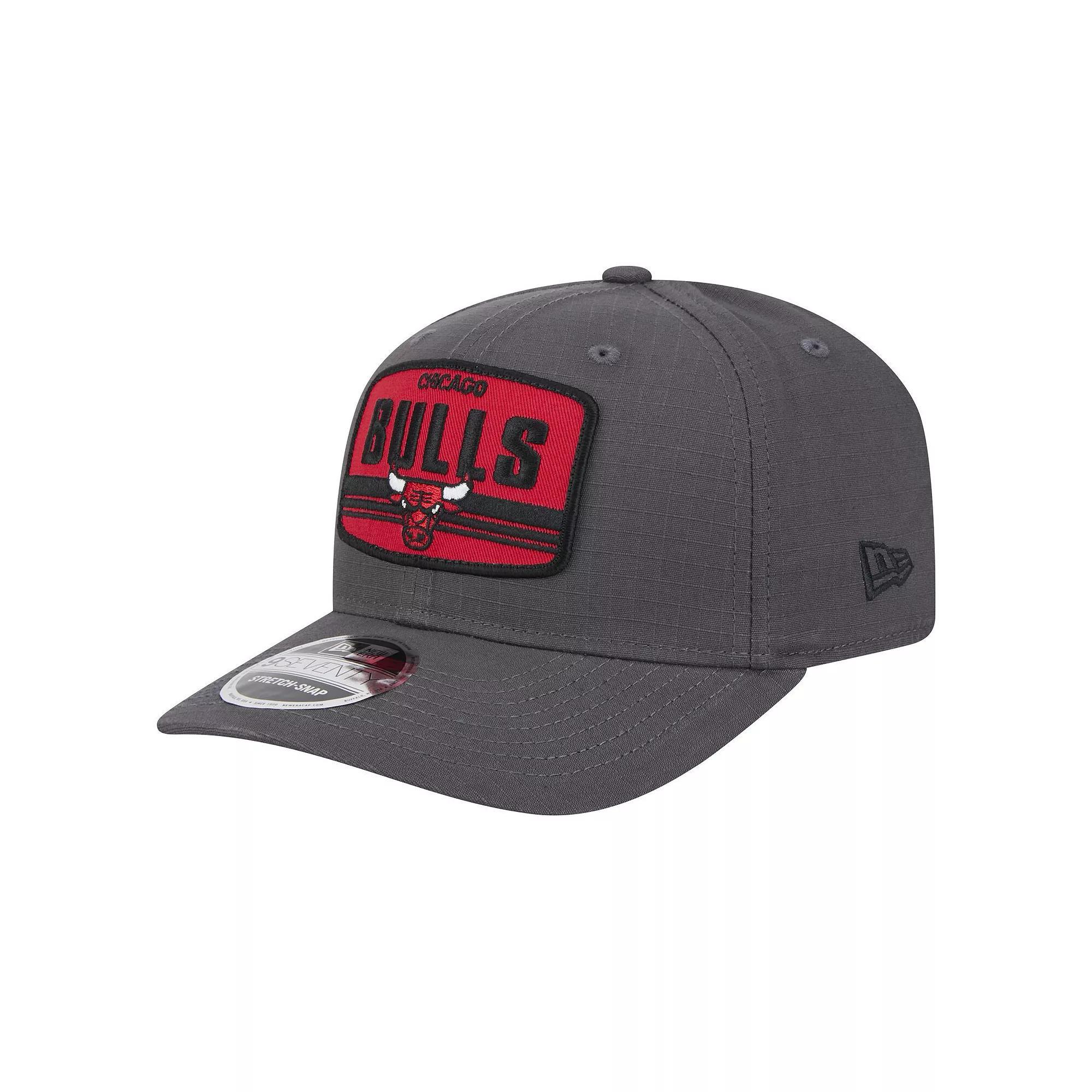 Men's New Era Graphite Chicago Bulls Team Elevated Patch 9SEVENTY Adjustable Hat, Dark G Product Image