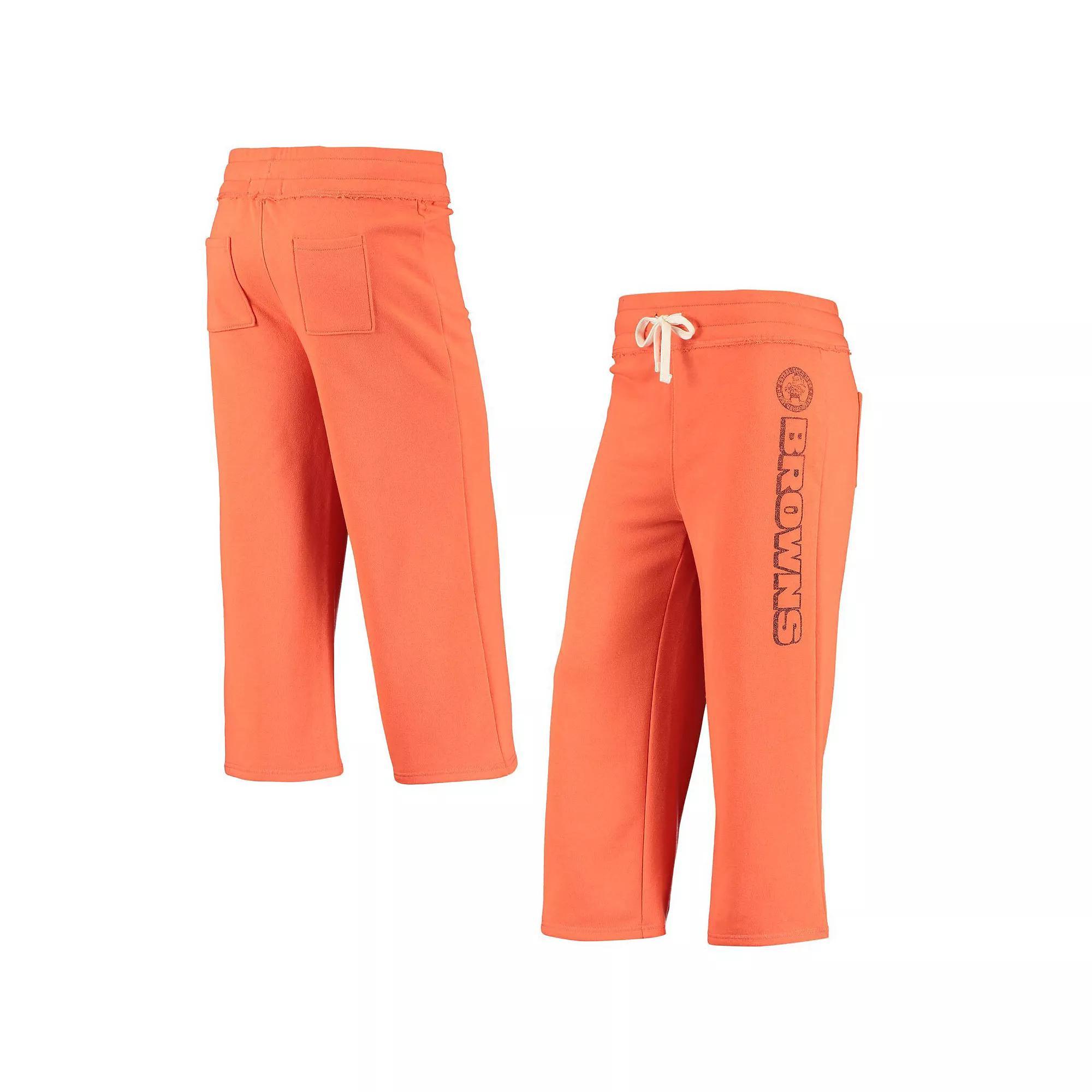 Women's Junk Food Orange Cleveland Browns Cropped Pants, Size: Small Product Image