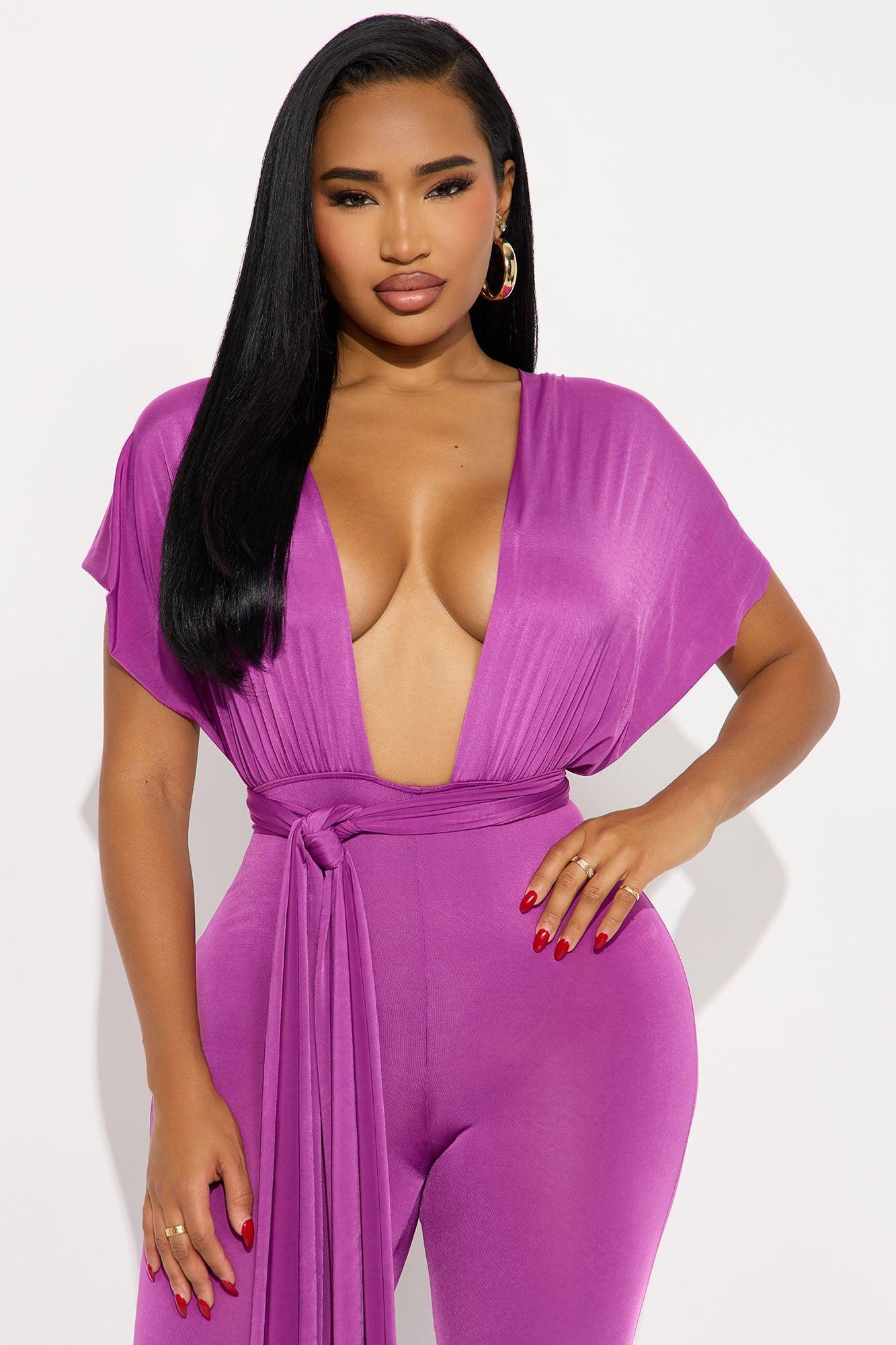 Charlotte Wide Leg Jumpsuits - Magenta Product Image