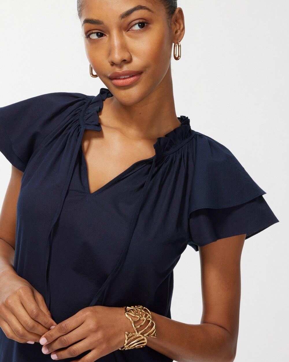 Tiered Flutter Sleeve Midi Dress Product Image