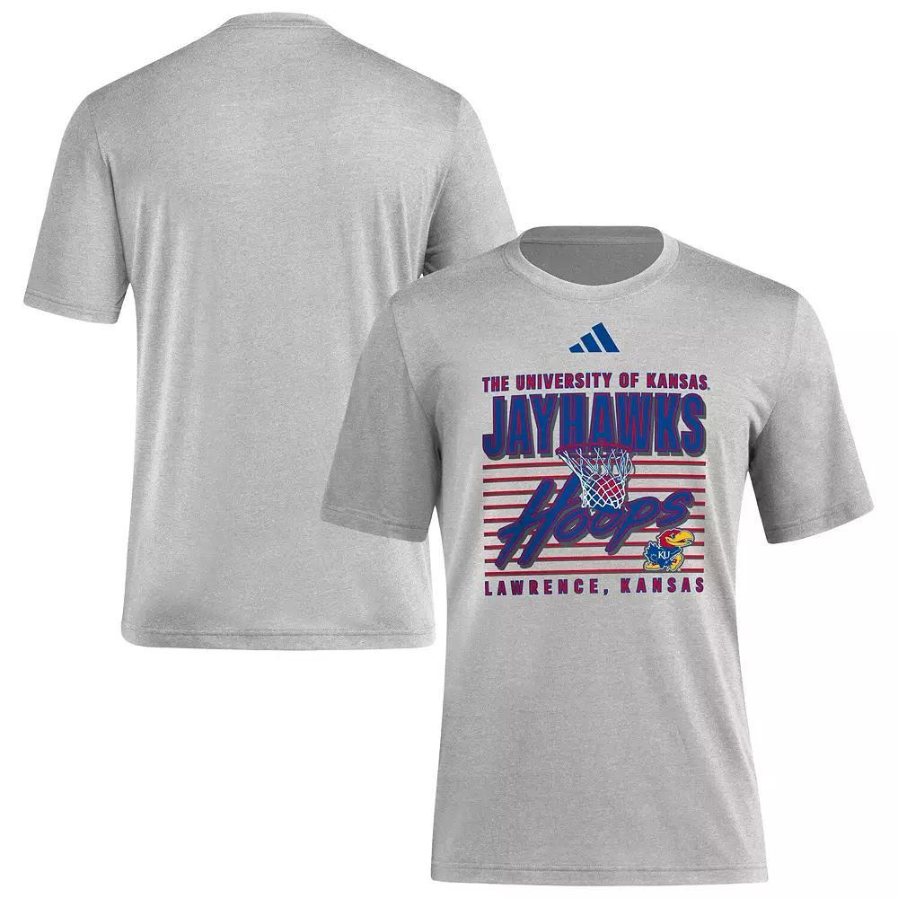 Mens adidas Gray Kansas Jayhawks Locker Swish Tri-Blend T-Shirt Product Image