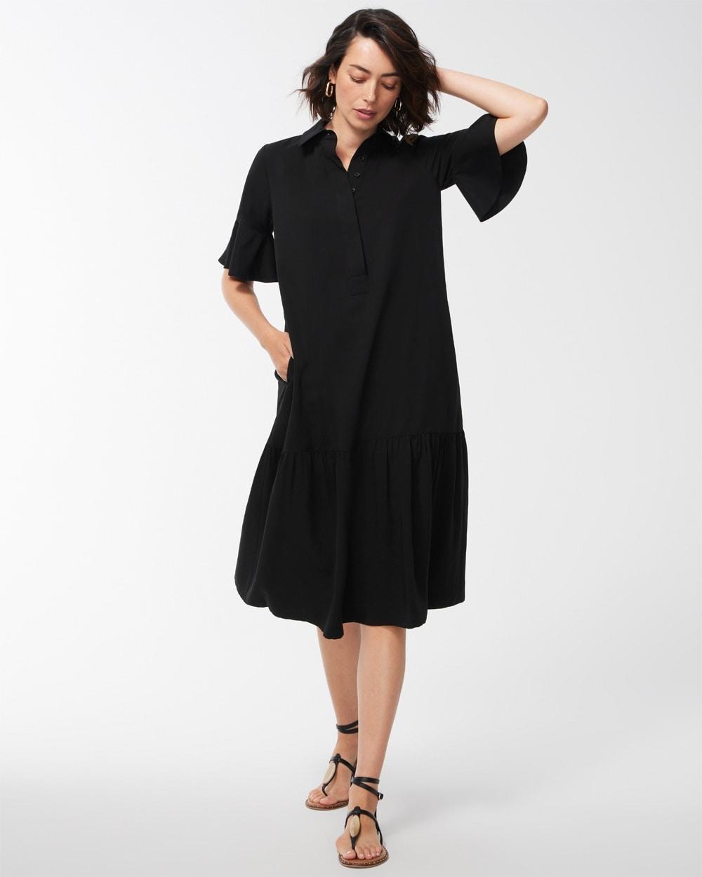 Flounce Sleeve Midi Dress Product Image