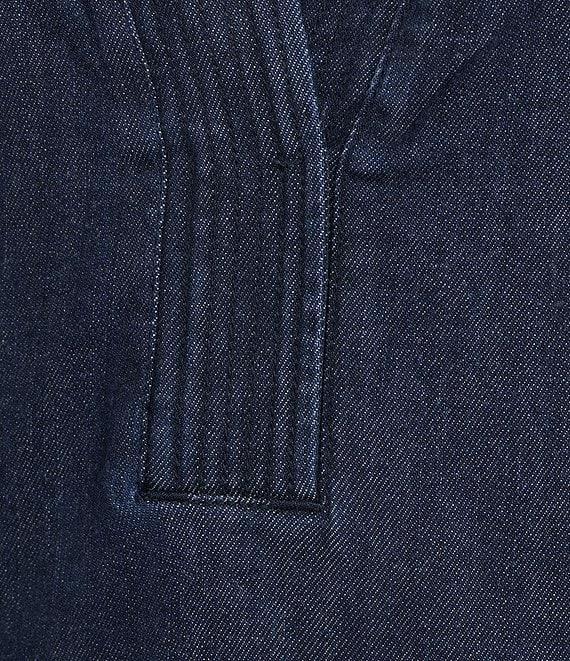 Faherty Azure Woven V-Neck Sleeveless A Line Mini Dress Product Image
