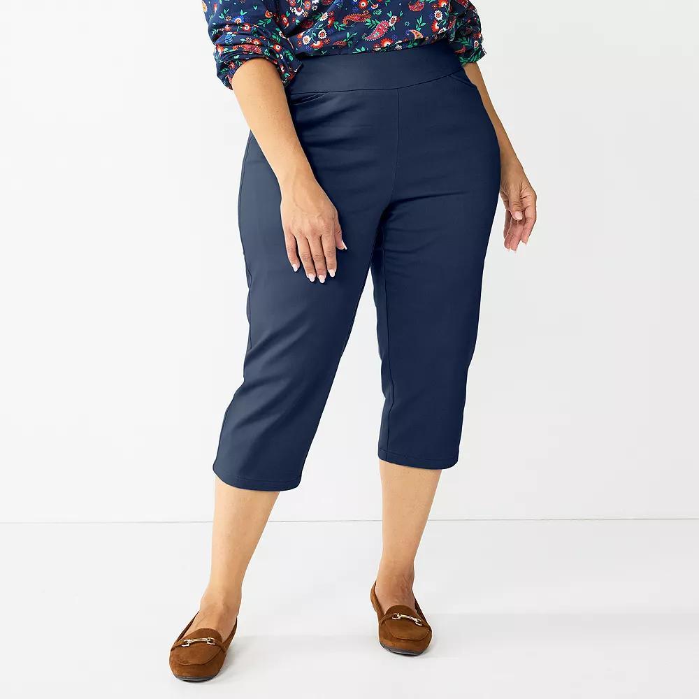 Plus Size Croft & Barrow® Effortless Stretch Capri Pants, Women's, Size: 16 W, Blue Product Image