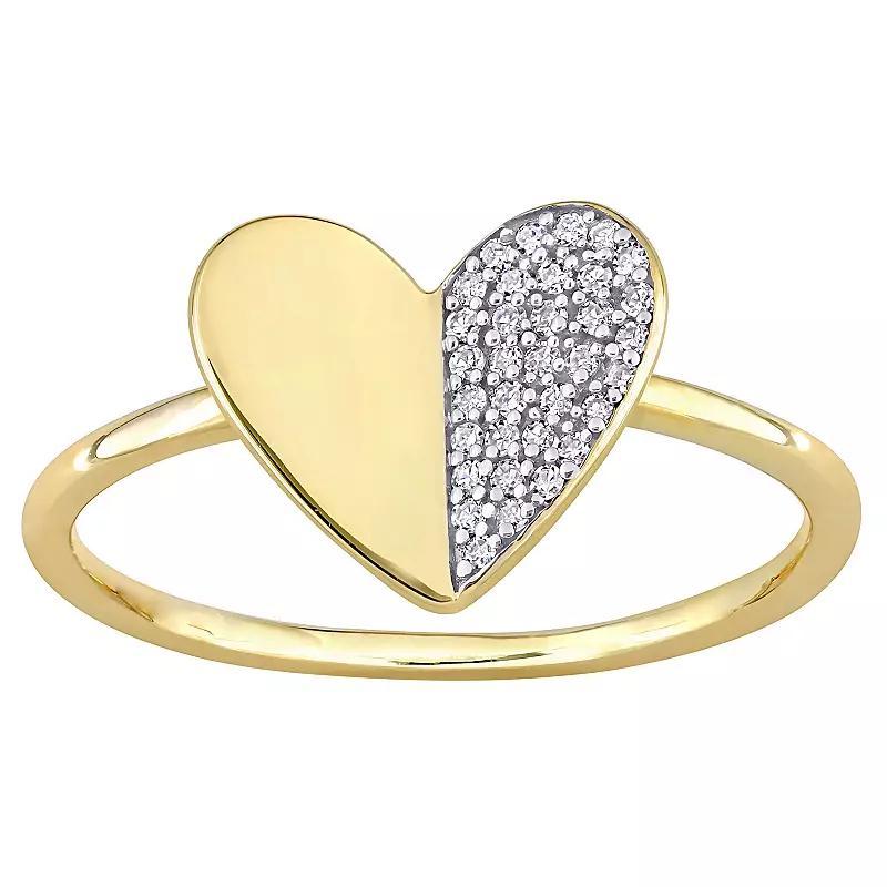 Stella Grace 10k Gold 1/10 Carat T.W. Diamond Heart Ring, Women's, Size: 5.50 Product Image