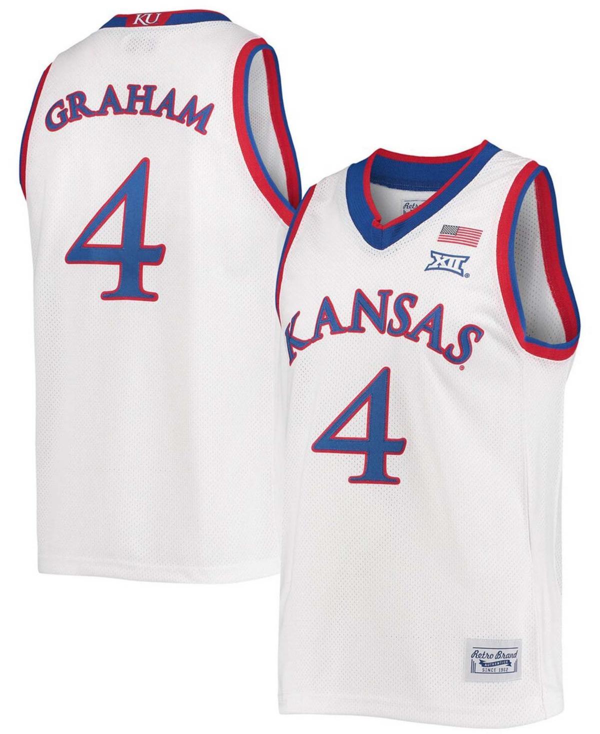 Men's Original Retro Brand Devonte' Graham White Kansas Jayhawks Commemorative Classic Basketball Jersey, Size: 2XL Product Image