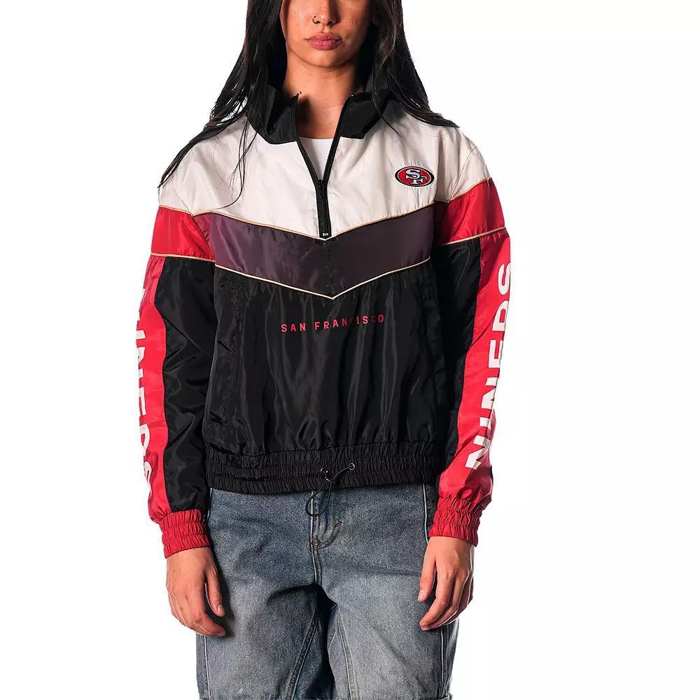 Women's The Wild Collective Black San Francisco 49ers 1/4 Zip Track Jacket, Size: XS Product Image