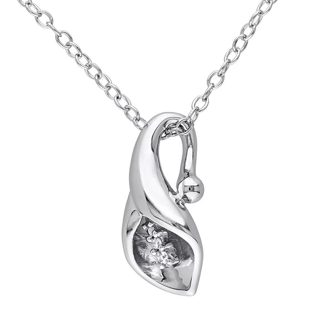 Stella Grace Sterling Silver Diamond Accent Calla Lily Pendant Necklace, Women's, Size: 18" Product Image