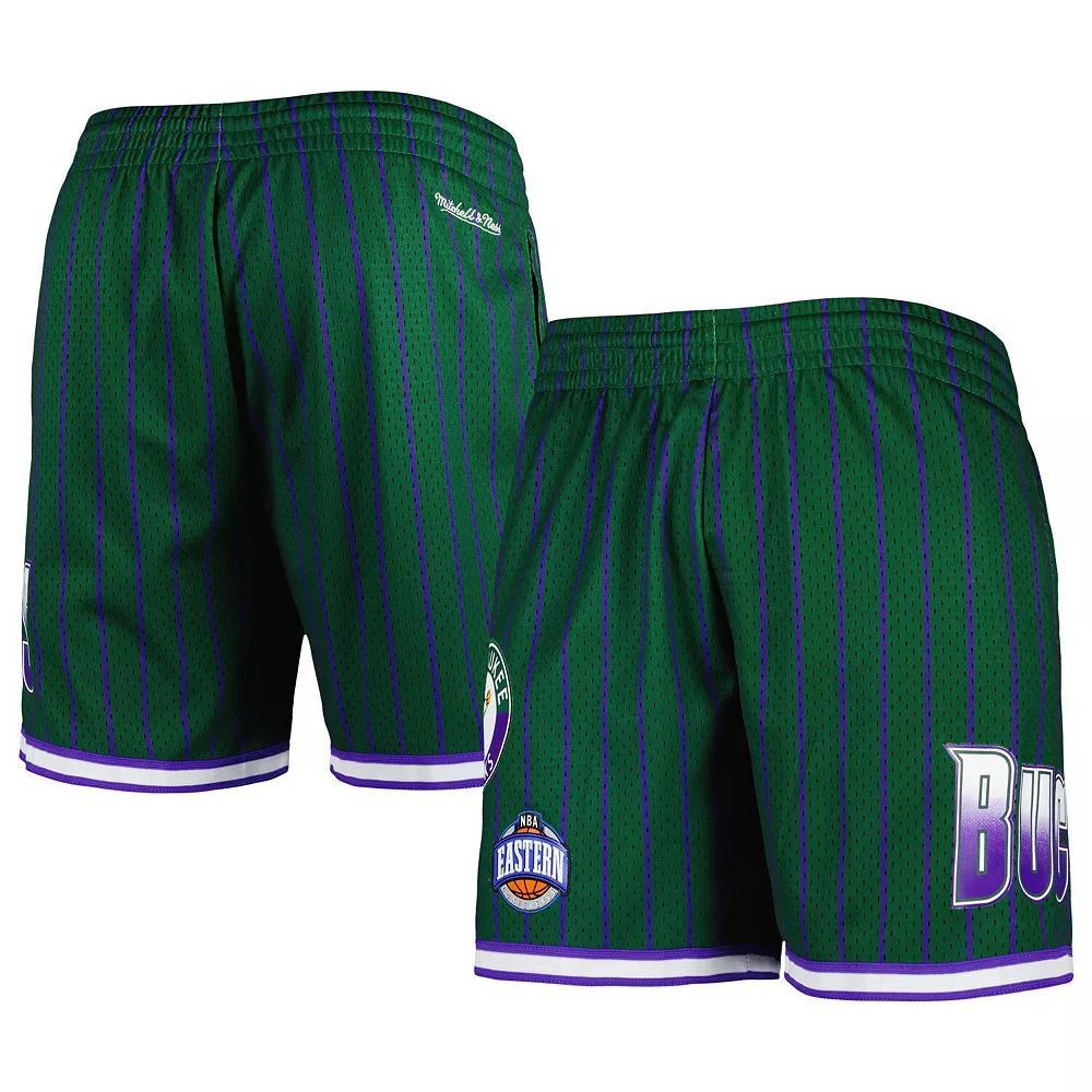 Men's Mitchell & Ness Hunter Green Milwaukee Bucks City Collection Heritage Mesh Shorts, Size: XL, Team Product Image