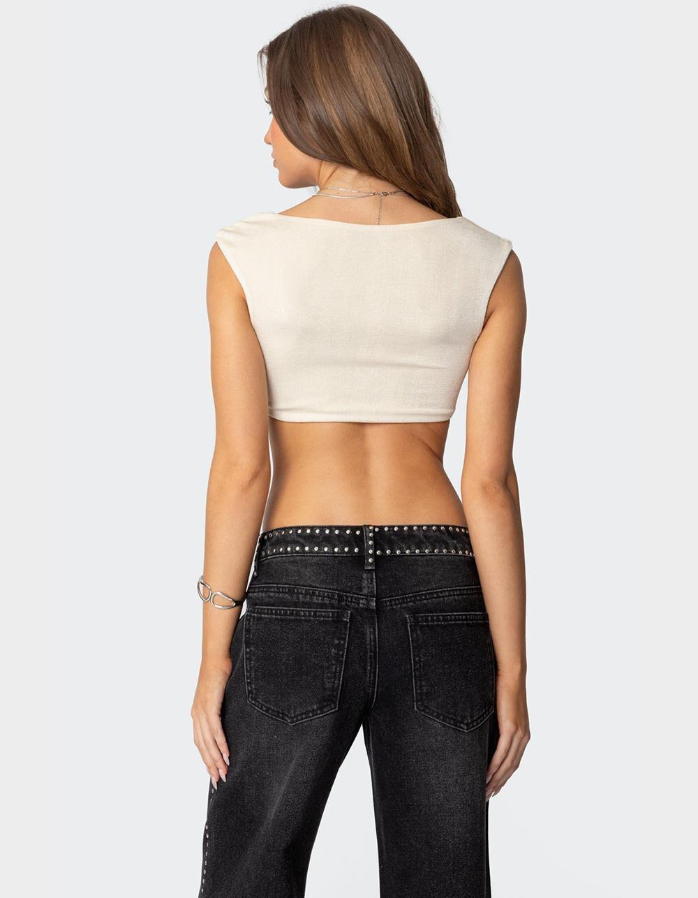 EDIKTED Summit Ruched Crop Top Product Image