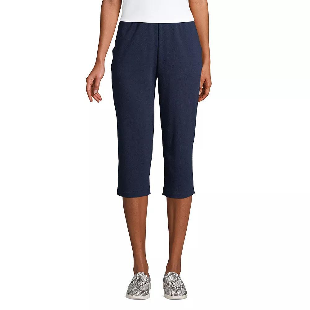 Women's Lands' End Sport High Waist Pull-On Capri Pants, Size: XL Tall, Black Product Image