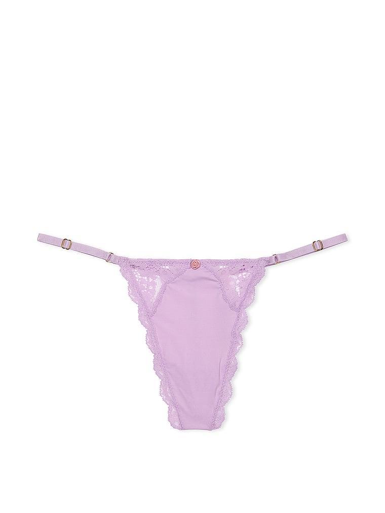 Lace-Trim Adjustable V-String Panty Product Image