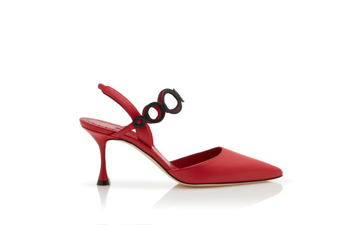 SIDI Red Nappa Leather Slingback Pumps Product Image