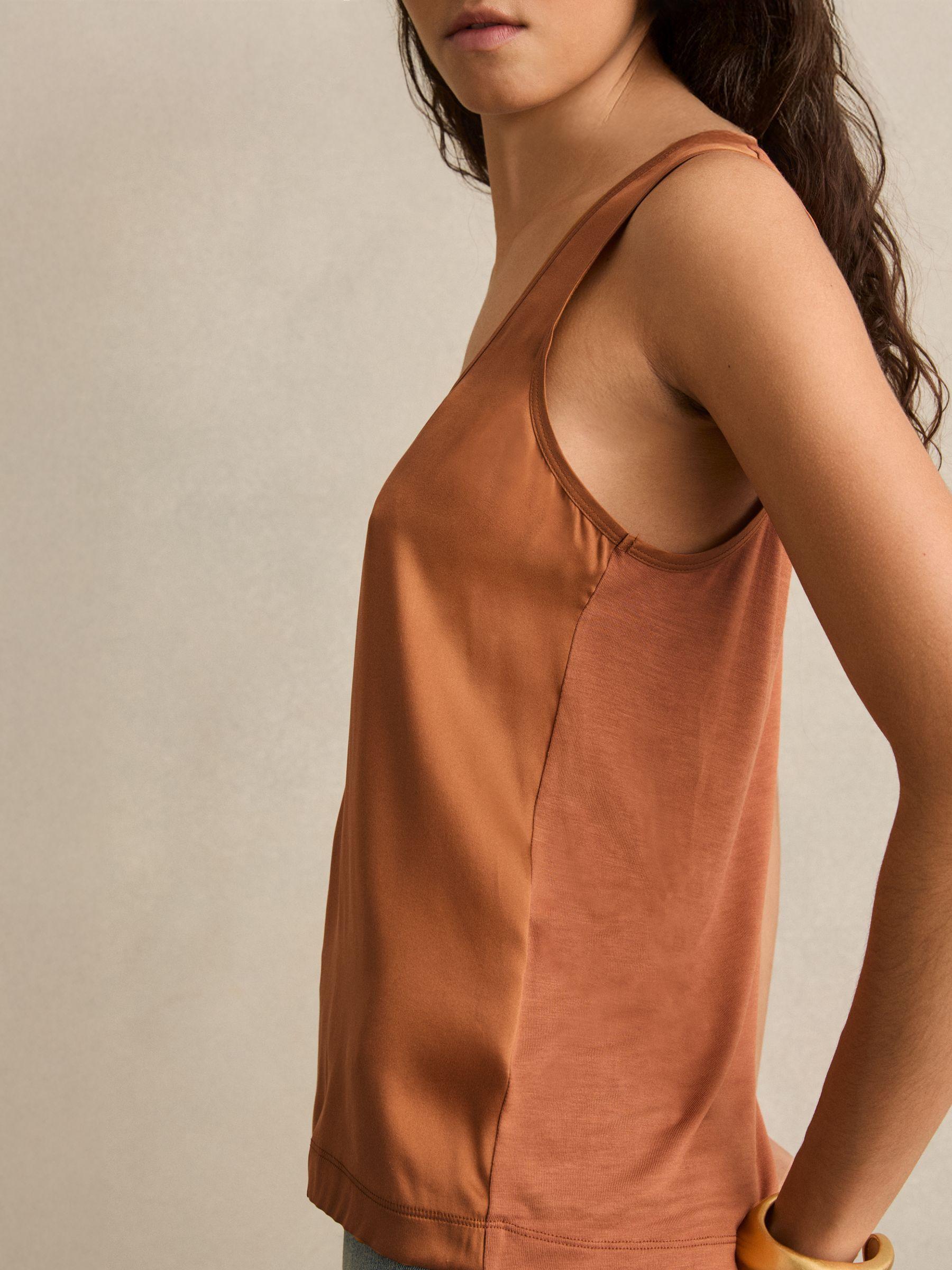 Silk-Front Cami Top in Toffee Brown Product Image