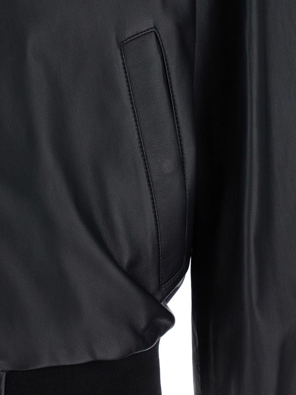 ribbed-trim leather jacket Product Image