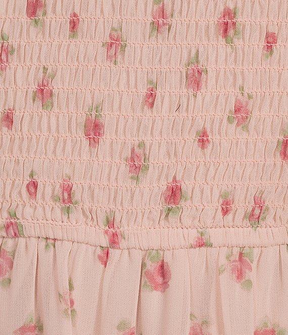B. Darlin Floral Print Smocked Bodice Long Sleeve Tiered Dress Product Image
