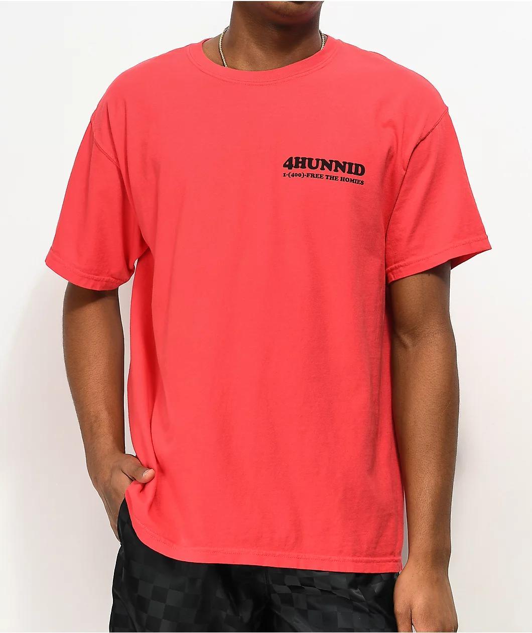 4Hunnid Bail Bonds Red T-Shirt Product Image