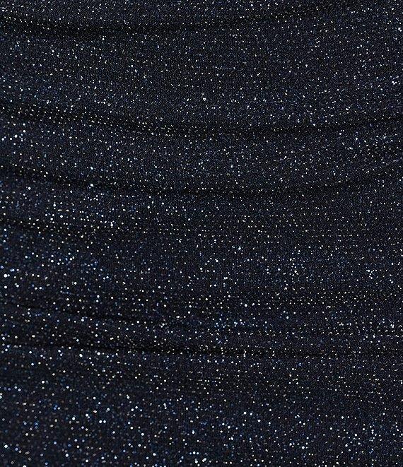 Next Up Square Neck Glitter Shirred Bodycon Dress Product Image