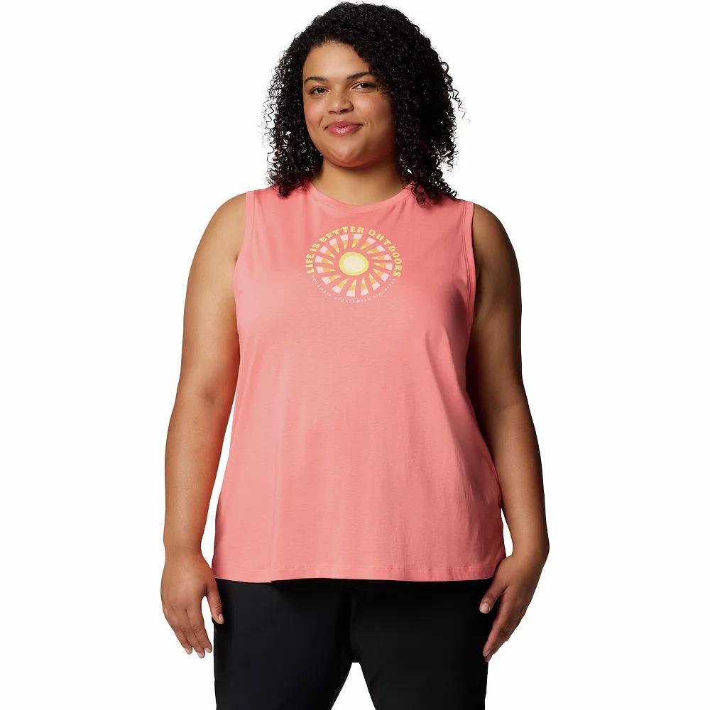 Plus Size Columbia Ruby Springs Graphic Tank Top, Women's, Size: 3XL, Alpenglow Product Image