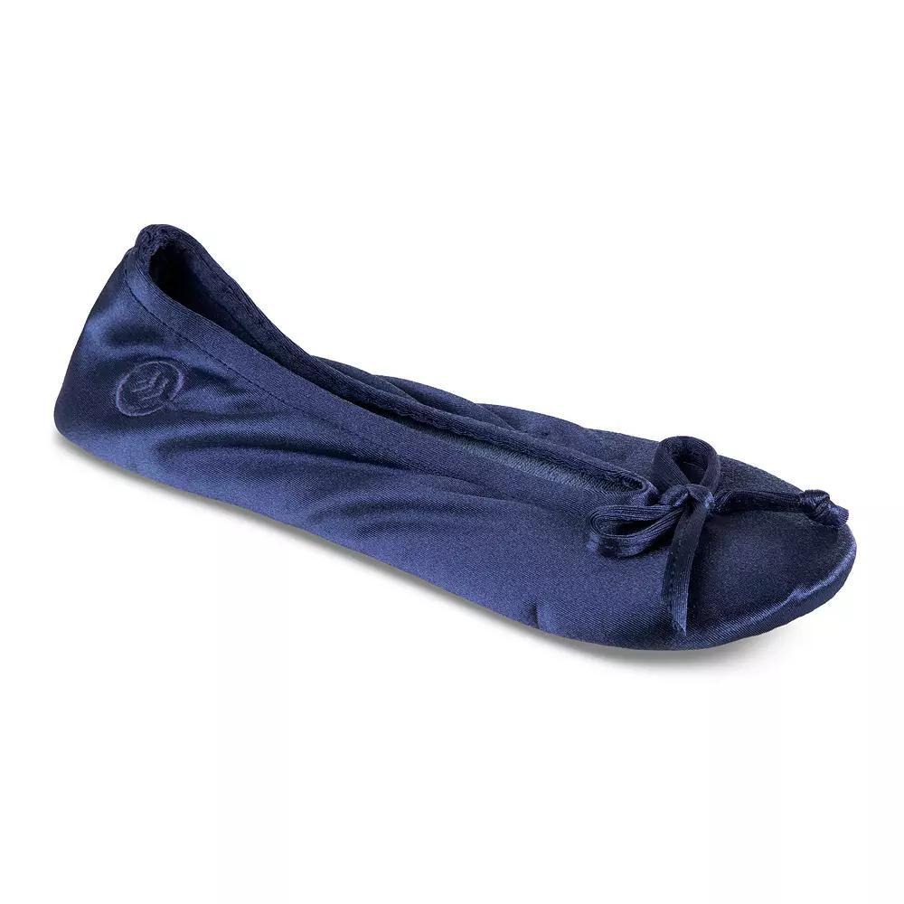 isotoner Satin Womens Ballerina Slippers Evening Brown Product Image