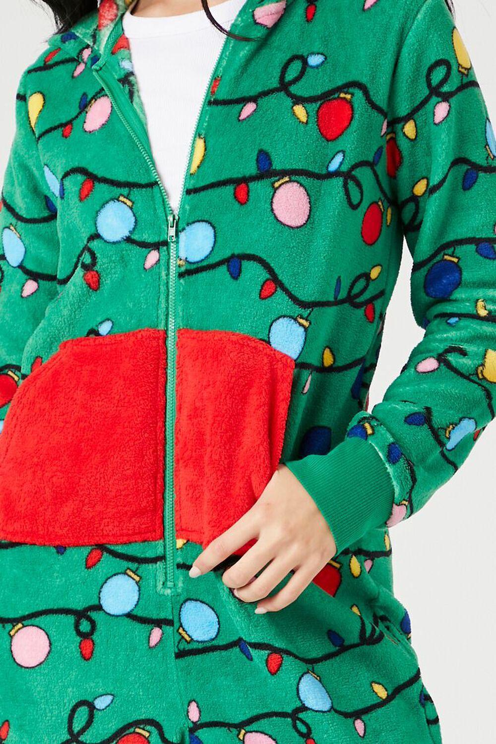 Hooded Christmas Tree Jumpsuit | Forever 21 Product Image
